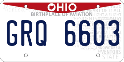 OH license plate GRQ6603