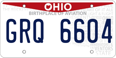 OH license plate GRQ6604