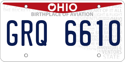 OH license plate GRQ6610