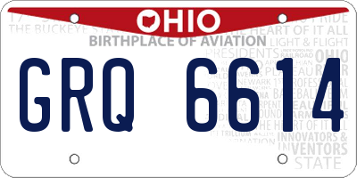 OH license plate GRQ6614