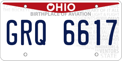 OH license plate GRQ6617