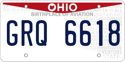 OH license plate GRQ6618