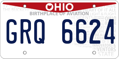 OH license plate GRQ6624
