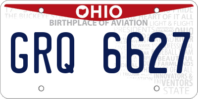 OH license plate GRQ6627