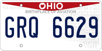 OH license plate GRQ6629