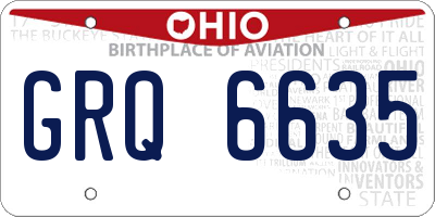 OH license plate GRQ6635