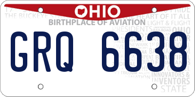 OH license plate GRQ6638