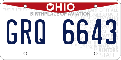 OH license plate GRQ6643