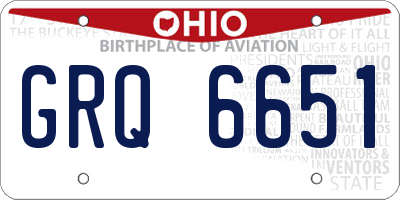 OH license plate GRQ6651
