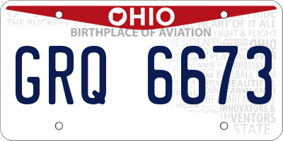 OH license plate GRQ6673
