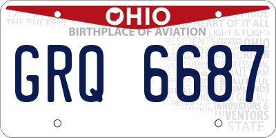 OH license plate GRQ6687