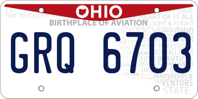 OH license plate GRQ6703
