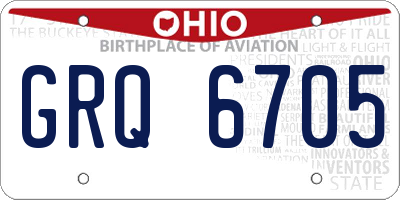 OH license plate GRQ6705
