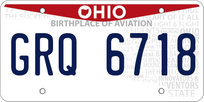 OH license plate GRQ6718