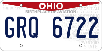 OH license plate GRQ6722