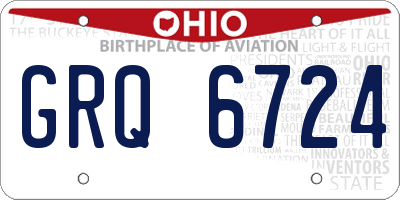 OH license plate GRQ6724