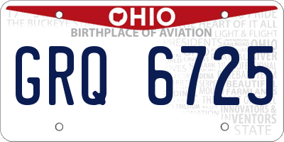 OH license plate GRQ6725