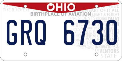 OH license plate GRQ6730