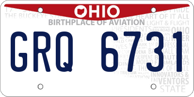 OH license plate GRQ6731