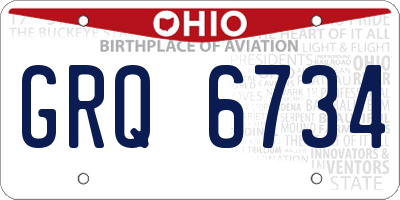 OH license plate GRQ6734
