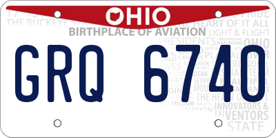 OH license plate GRQ6740