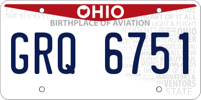 OH license plate GRQ6751