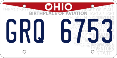 OH license plate GRQ6753