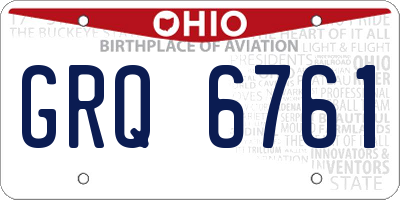 OH license plate GRQ6761
