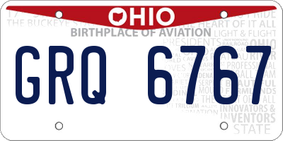 OH license plate GRQ6767