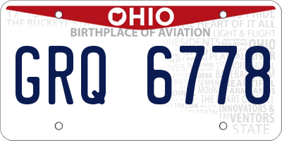 OH license plate GRQ6778