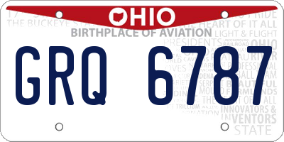 OH license plate GRQ6787