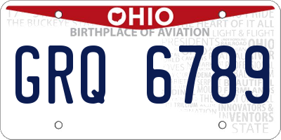 OH license plate GRQ6789