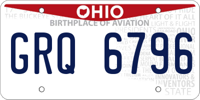 OH license plate GRQ6796