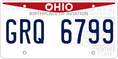 OH license plate GRQ6799