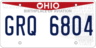 OH license plate GRQ6804