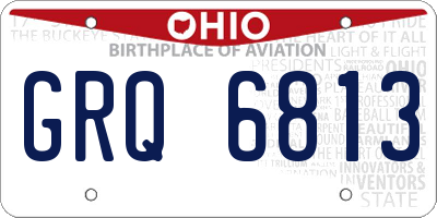 OH license plate GRQ6813