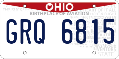 OH license plate GRQ6815