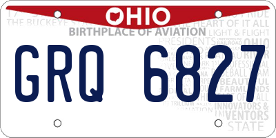 OH license plate GRQ6827