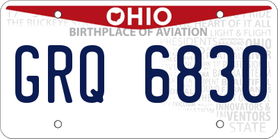 OH license plate GRQ6830