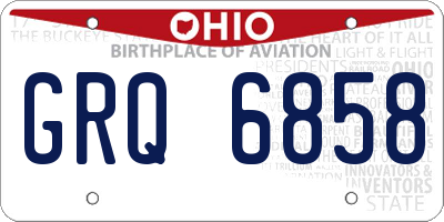 OH license plate GRQ6858