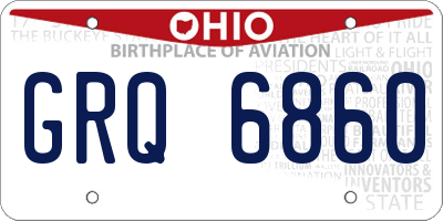 OH license plate GRQ6860