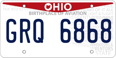 OH license plate GRQ6868