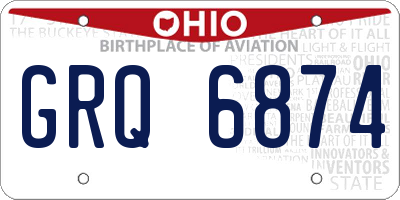 OH license plate GRQ6874