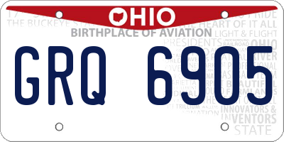 OH license plate GRQ6905