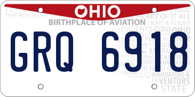 OH license plate GRQ6918