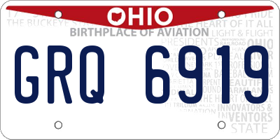 OH license plate GRQ6919