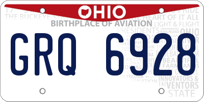 OH license plate GRQ6928