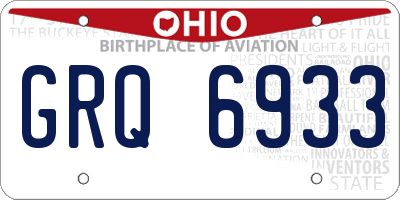 OH license plate GRQ6933