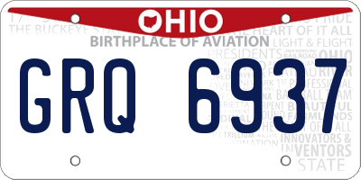 OH license plate GRQ6937