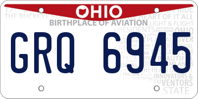 OH license plate GRQ6945